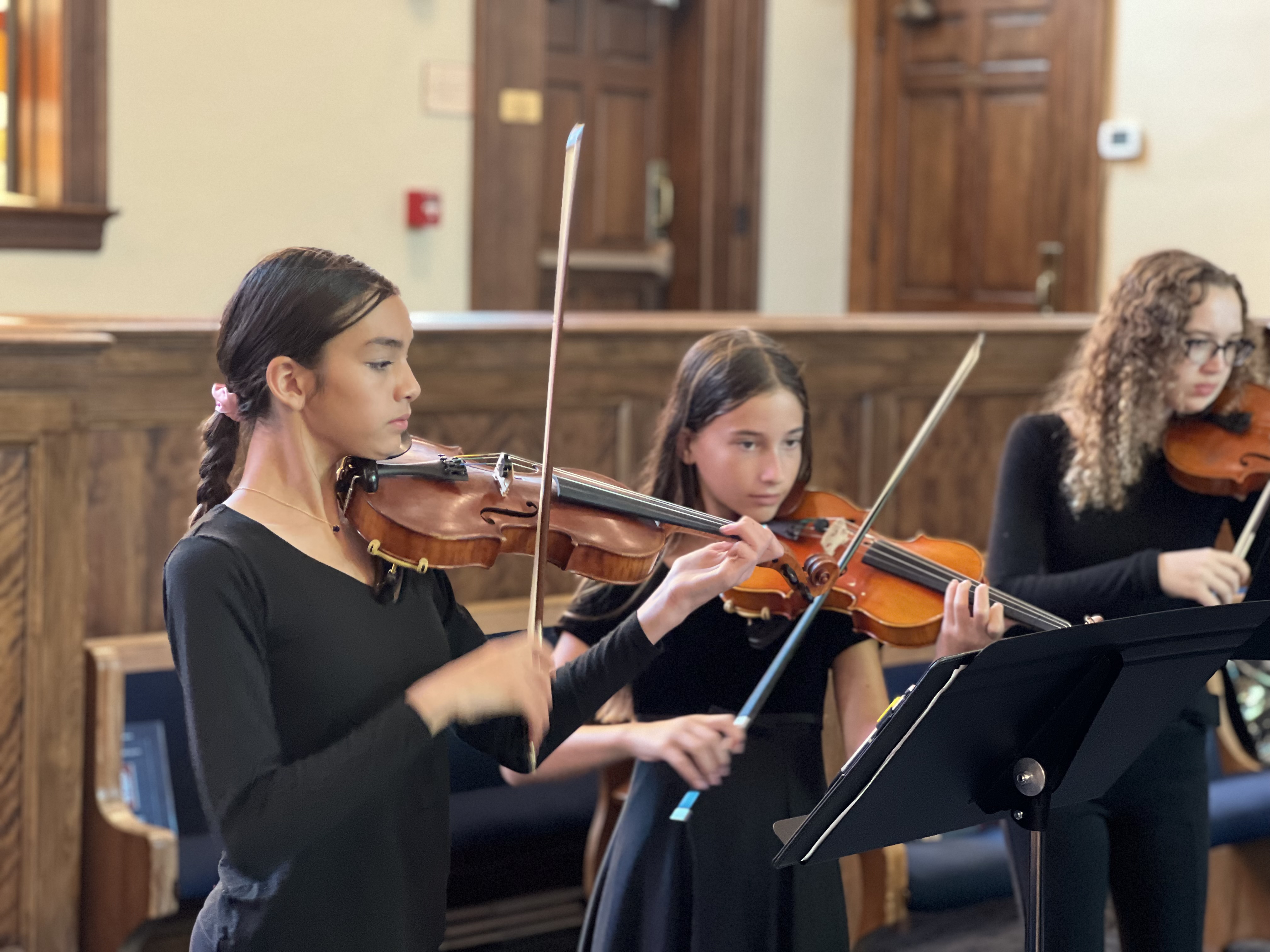 Students rehearsing chamber music