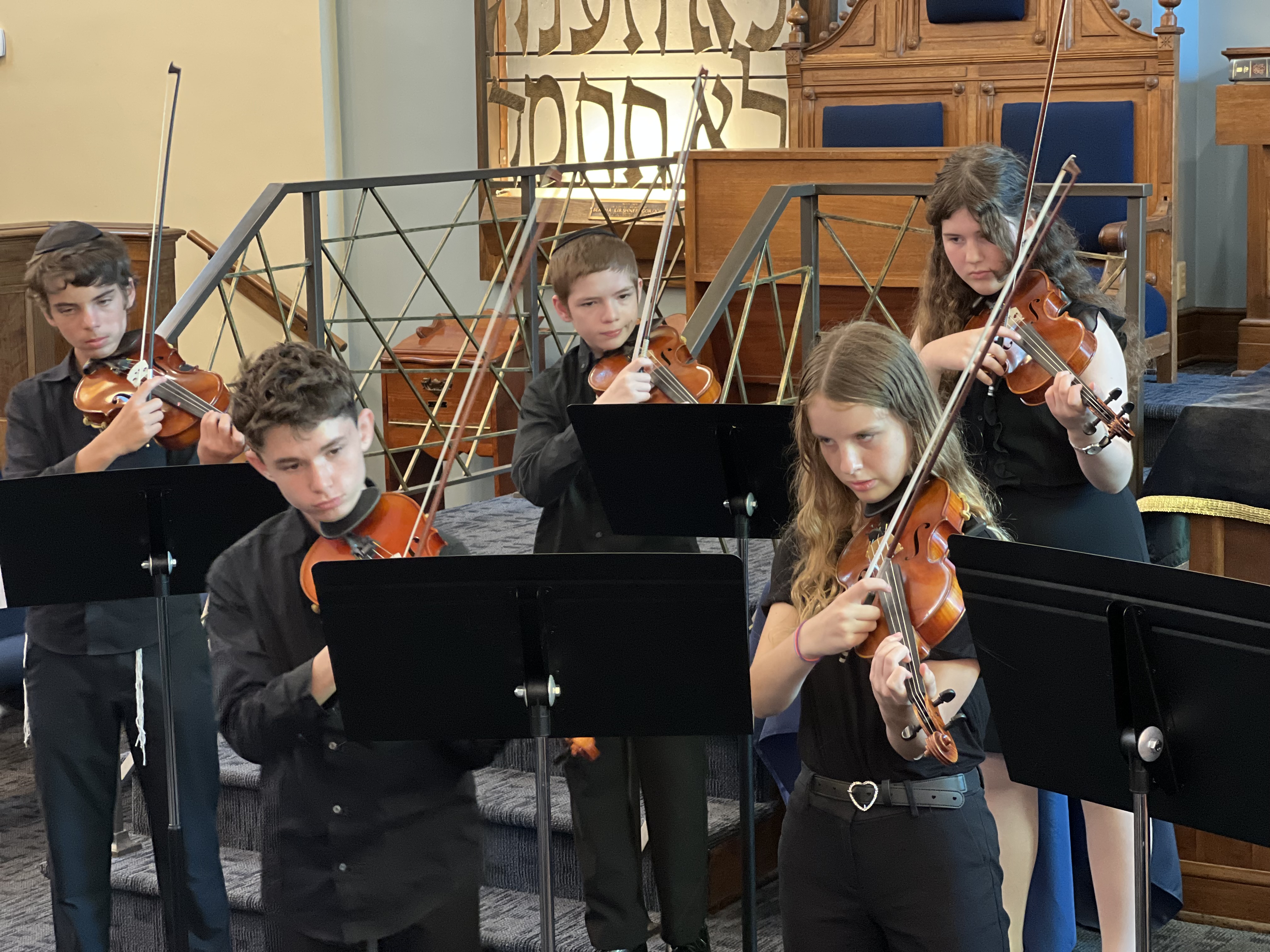 Students rehearsing chamber music